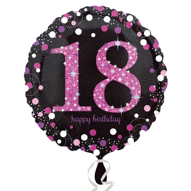 Globos de Cumpleaños Rosa ''18'' - Aluminio 18 pulgadas