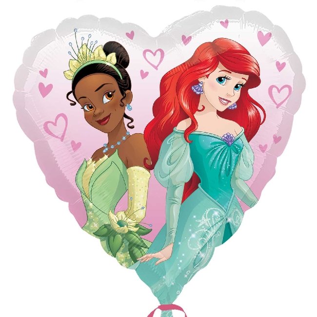 Globo en forma de corazón de Princesas Disney-45cm metalizado