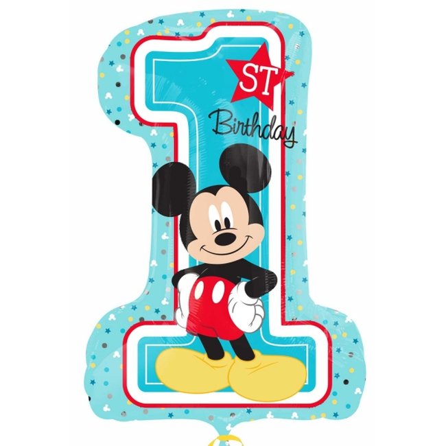 Globos Superforma Primer Cumpleaños Mickey Mouse - Metalizado 71cm