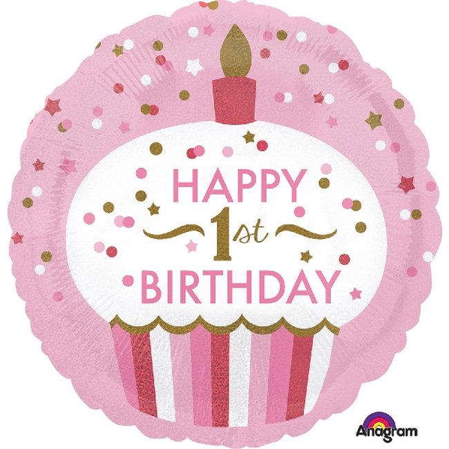 1st Birthday Cupcake Girlholographic 