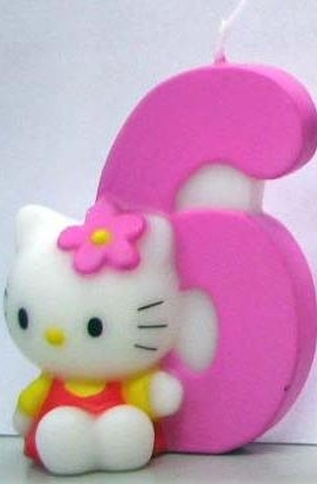 Vela Hello Kitty 7cm Nº 6 ***OFERTA DTO NO ACUMULABLE