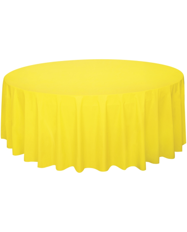 Mantel Plastico Redondo Amarillo 2,13M Pkg Peq. ***OFERTA DTO NO ACUMULABLE