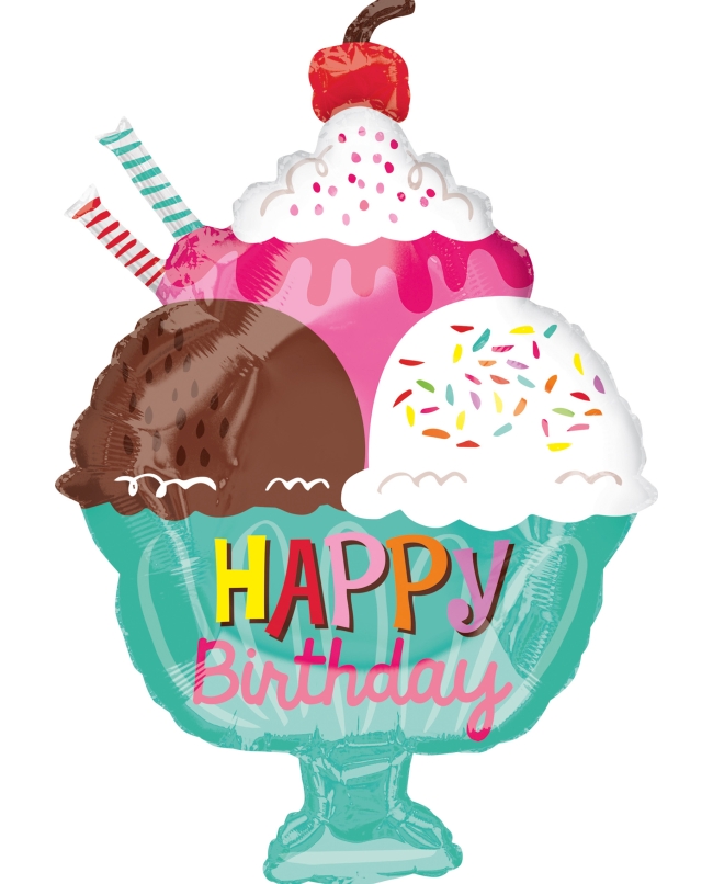 18 Forma Helado Happy Bday 38X58cm