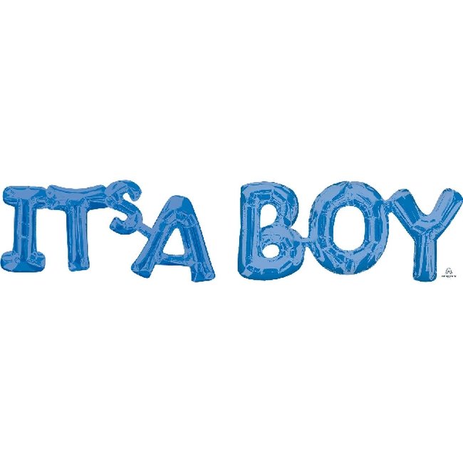 Globos Frase ''It&acute;s a Boy'' Metalizados Azul Aluminio 101cm Baby Shower