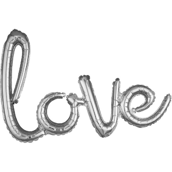 Love Script Phrase Plata 31/78cm x 21/53cm