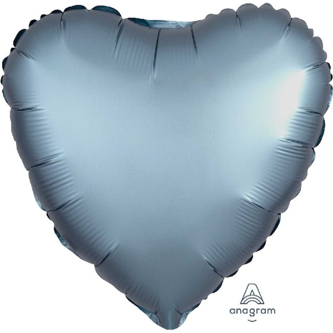 Globo Corazón color metal azulado satinado - Metalizado 45cm
