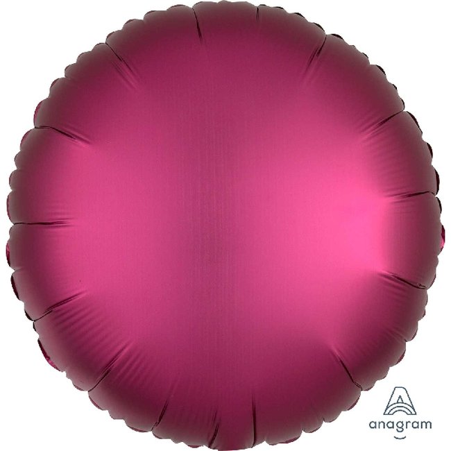 Globo Metalizado Rosa Profundo Satinado Círculo de Lujo - 45cm