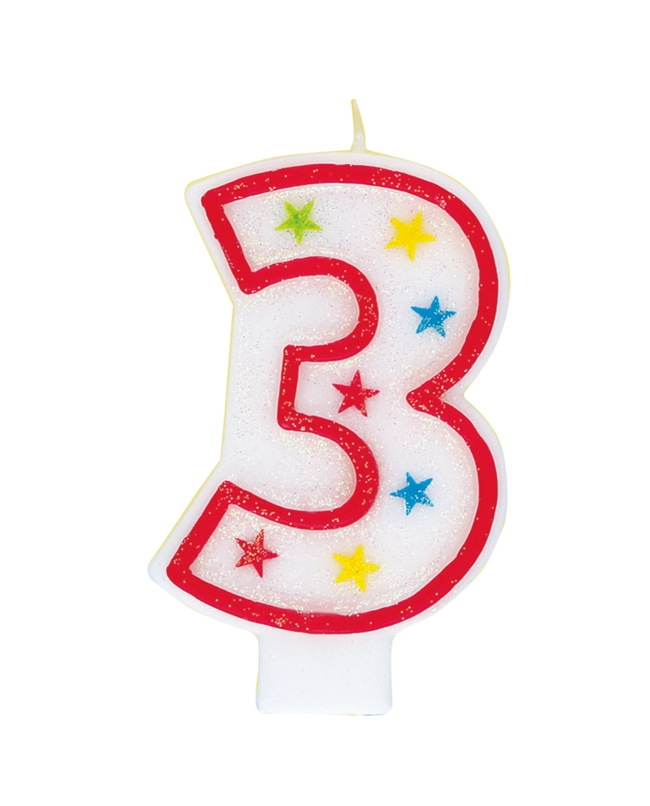 Vela Estrellas Nº 3 +Deco H.Bday