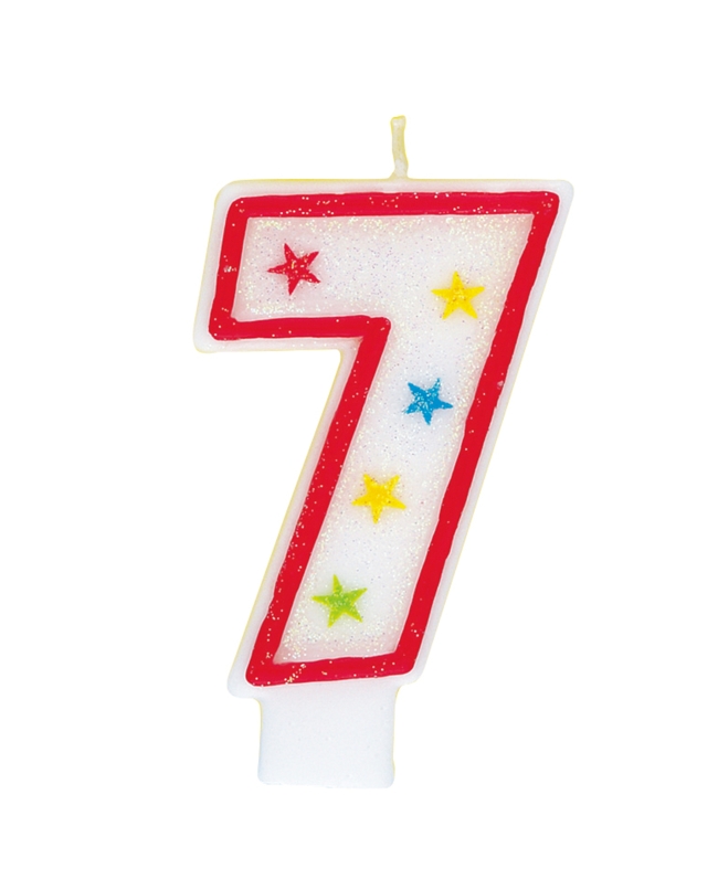 Vela Estrellas Nº 7 +Deco H.Bday
