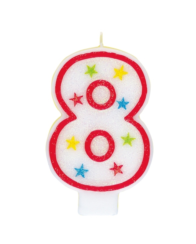 Vela Estrellas Nº 8 +Deco H.Bday