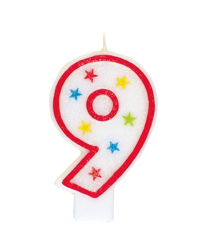 Vela Estrellas Nº 9 +Deco H.Bday