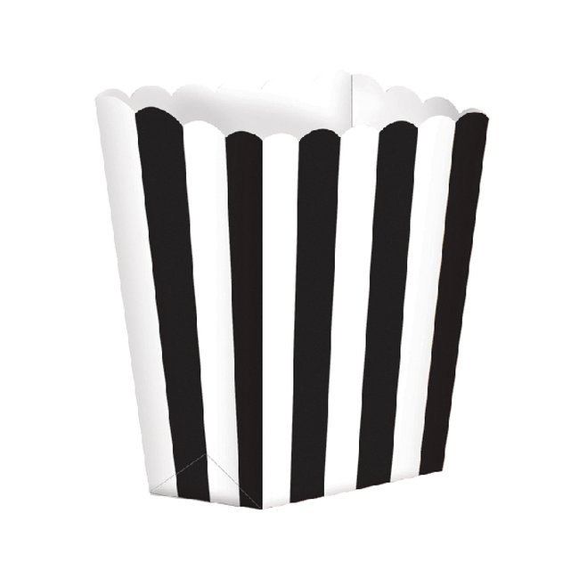 Cajas de palomitas rayadas blanco y negro - 13cm