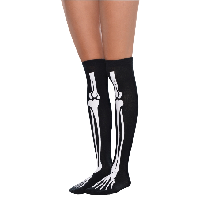 Disfraz Acc: Bones Over Knee Socks - Adults