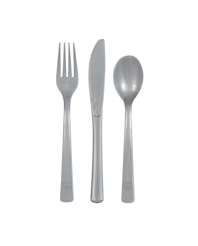 Cubiertos Plastico Plata ***OFERTA DTO NO ACUMULABLE