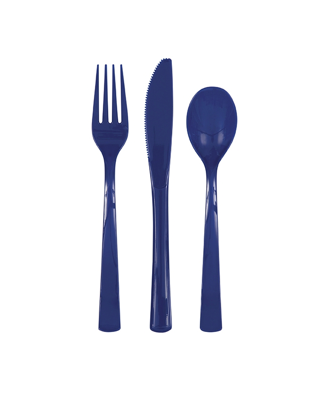 Cubiertos Plastico Azul Marino ***OFERTA DTO NO ACUMULABLE