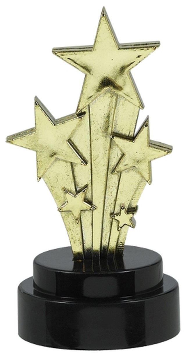Mini Trofeo de Estrellas - Plástico 10cm