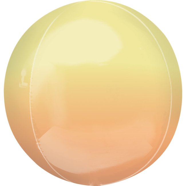 Globo esférico Orbz ombre amarillo y naranja - metalizado 40cm