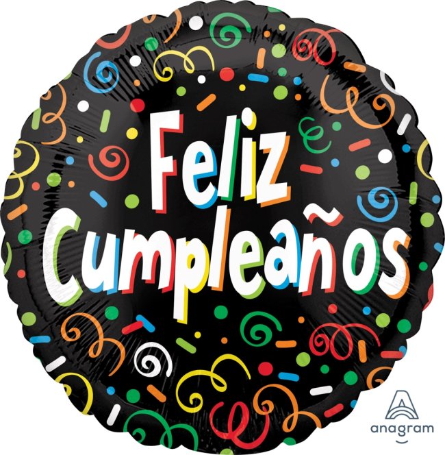 18/45cm Feliz Cumpleaños Confeti