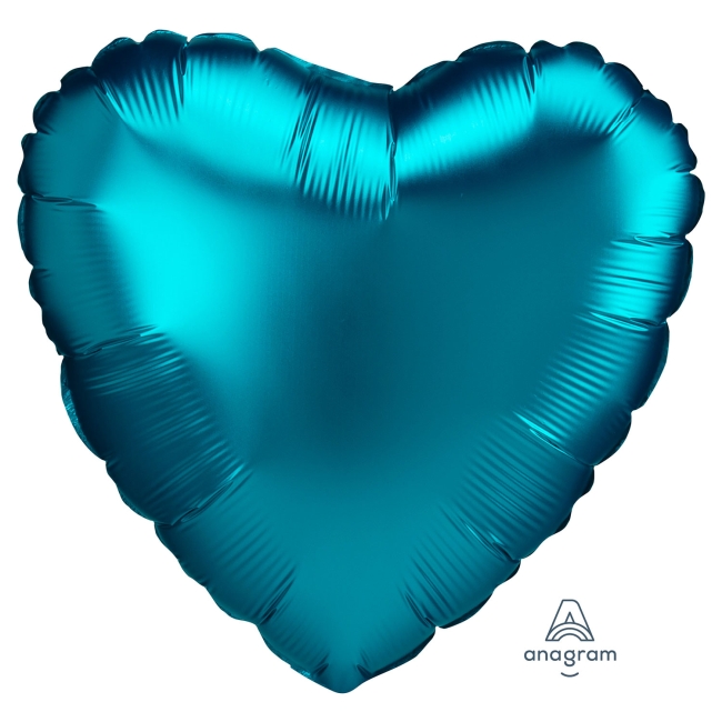 18 / 45cm Satin Aqua Heart