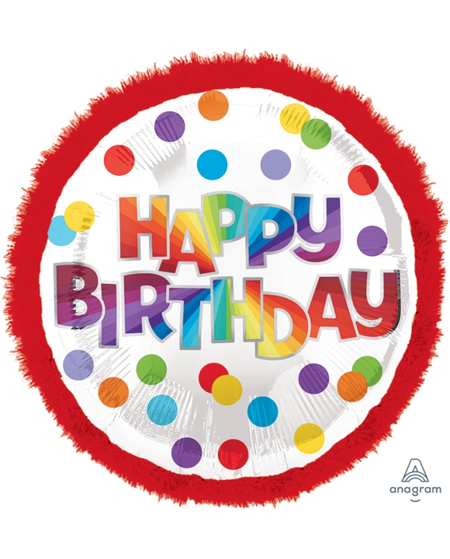 Jumbo Happy Bday Puntos Colores 81cm
