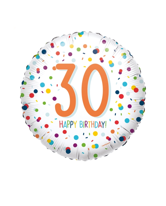 18/45cm Confeti 30 Happy Bday