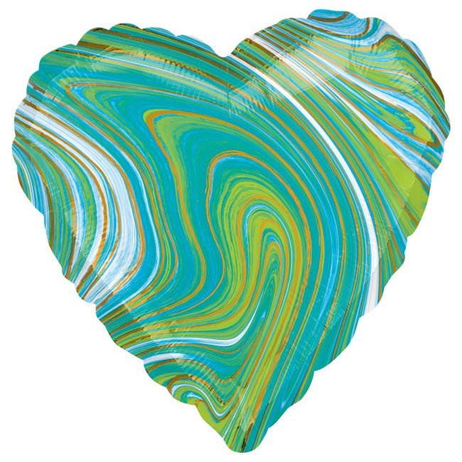 18/45cm Corazon Marblez Azul-Verde ***OFERTA DTO NO ACUMULABLE