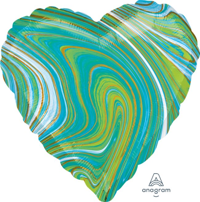 18/45cm Corazon Marblez Azul-Verde ***OFERTA DTO NO ACUMULABLE