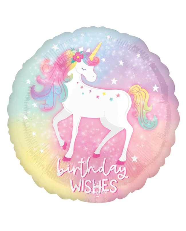 18/45cm Unicorn Bday Wishes