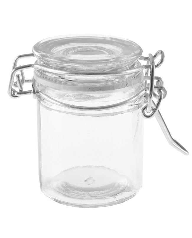 Tarro Hermetico Transparente 4.3X6cm Vidrio Y Metal ***OFERTA DTO NO ACUMULABLE