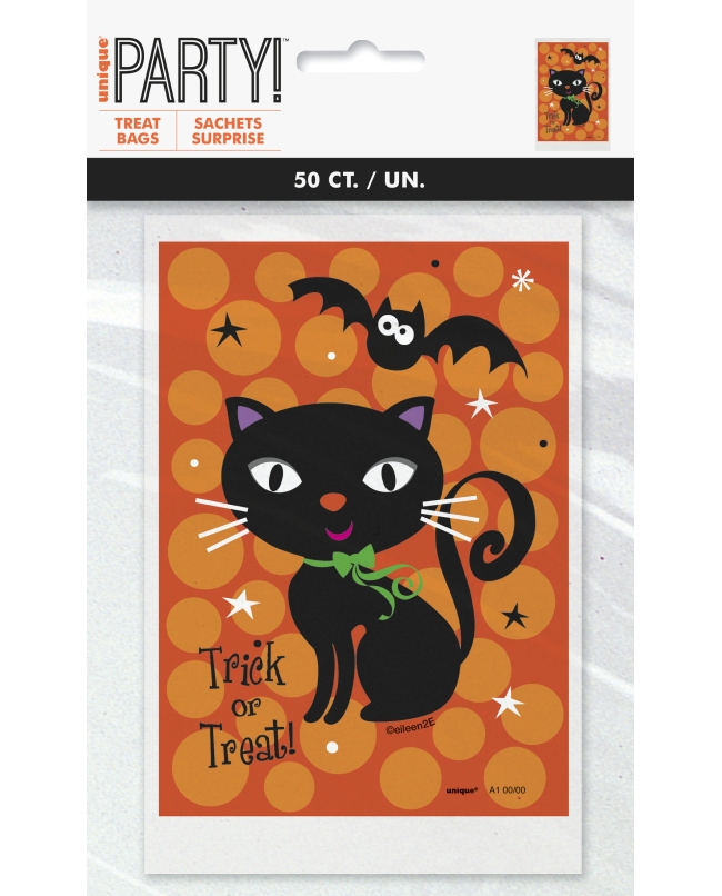 Bolsas Dulces Gato Negro 10,2 X 15,2cm