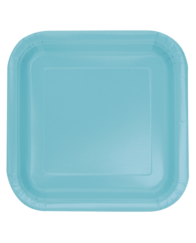 Platos 22,5cm Cuadrado Turquesa Carton ***OFERTA DTO NO ACUMULABLE