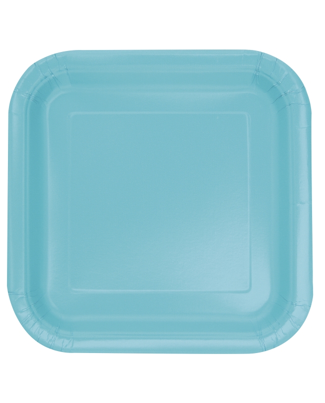 Platos 17,5cm Cuadrado Turquesa Carton ***OFERTA DTO NO ACUMULABLE