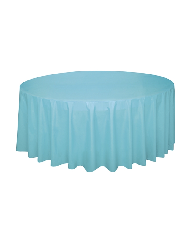 Mantel Plastico Redondo Turquesa 2,13M ***OFERTA DTO NO ACUMULABLE