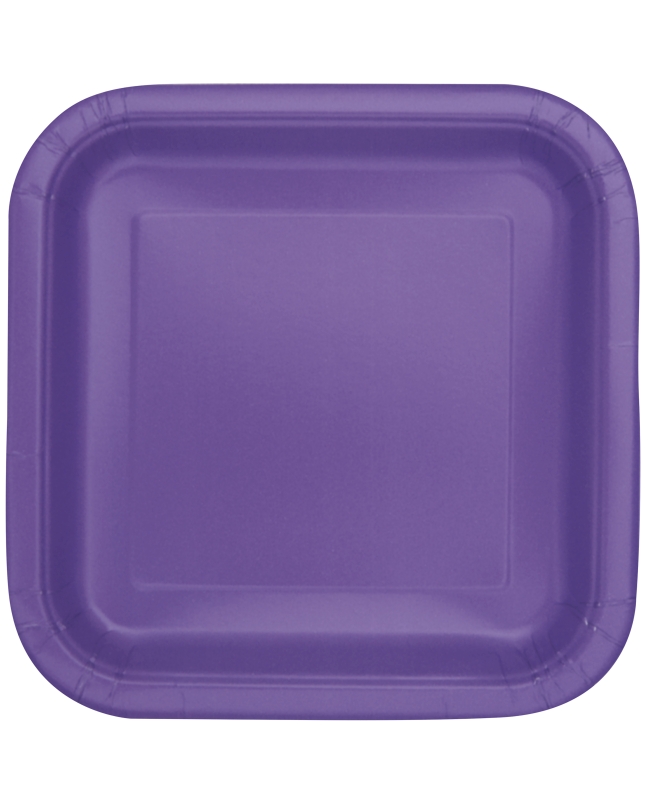Platos 17,5cm Cuadrado Morado Carton ***OFERTA DTO NO ACUMULABLE