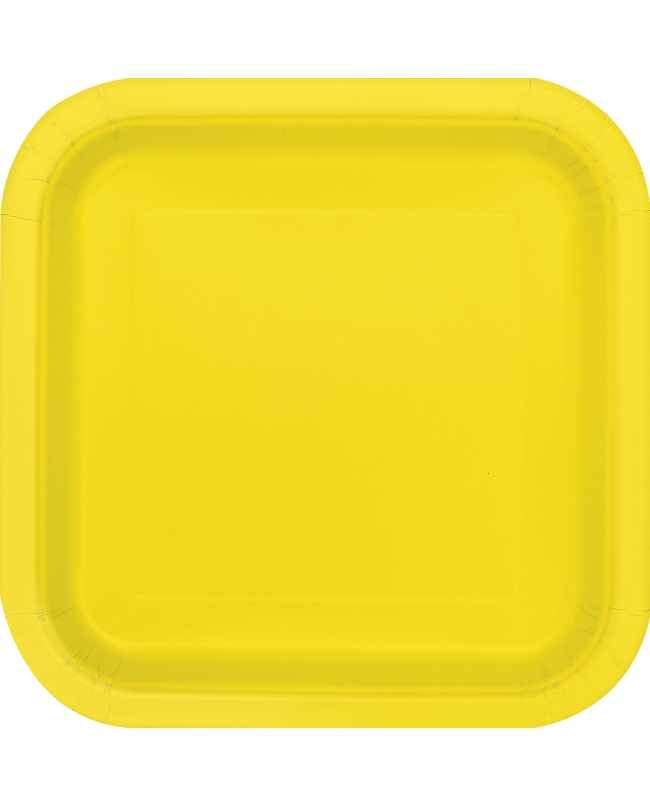 Platos 17,5cm Cuadrado Amarillo Carton ***OFERTA DTO NO ACUMULABLE