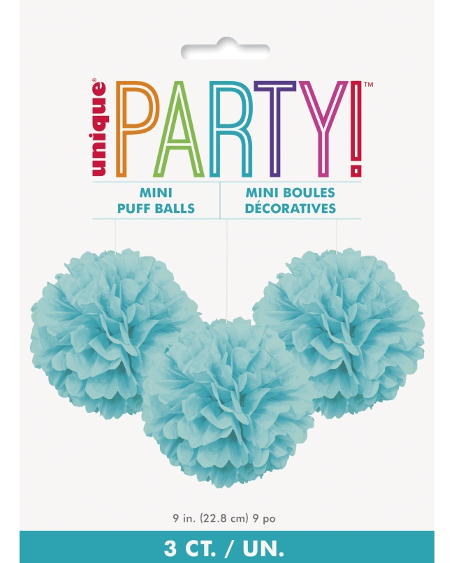 Deco Mini Pompones Tisu Turquesa