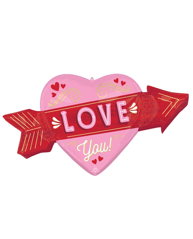 Forma Corazon Flecha Love Retro 106X63cm