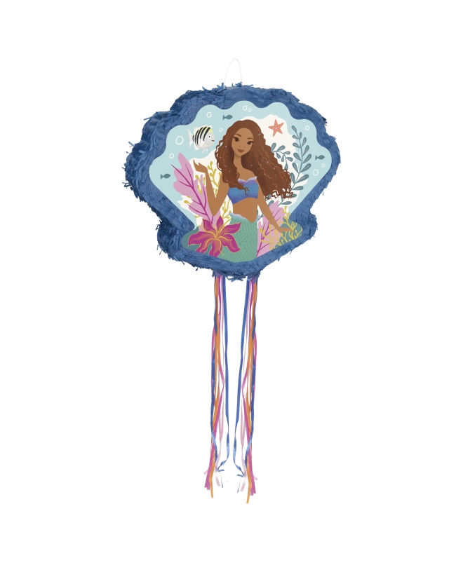 Piñata Plana Tirar Forma Concha La Sirenita 43X51cm