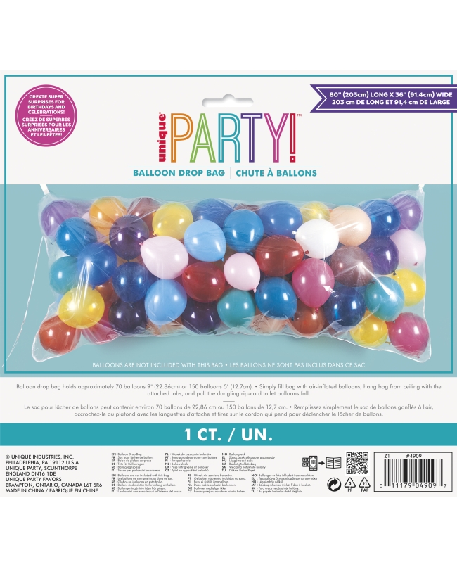 Bolsa Transparente Suelta Globos 203 x 91,4cm
