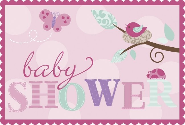 Invitaciones: Tweet Baby Pink Con Sticker ***OFERTA DTO NO ACUMULABLE