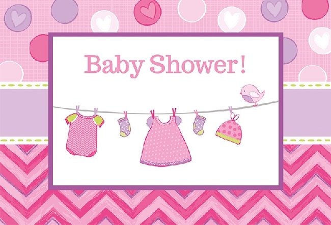 Invitaciones Baby Shower Niña 15.8X10.8cm