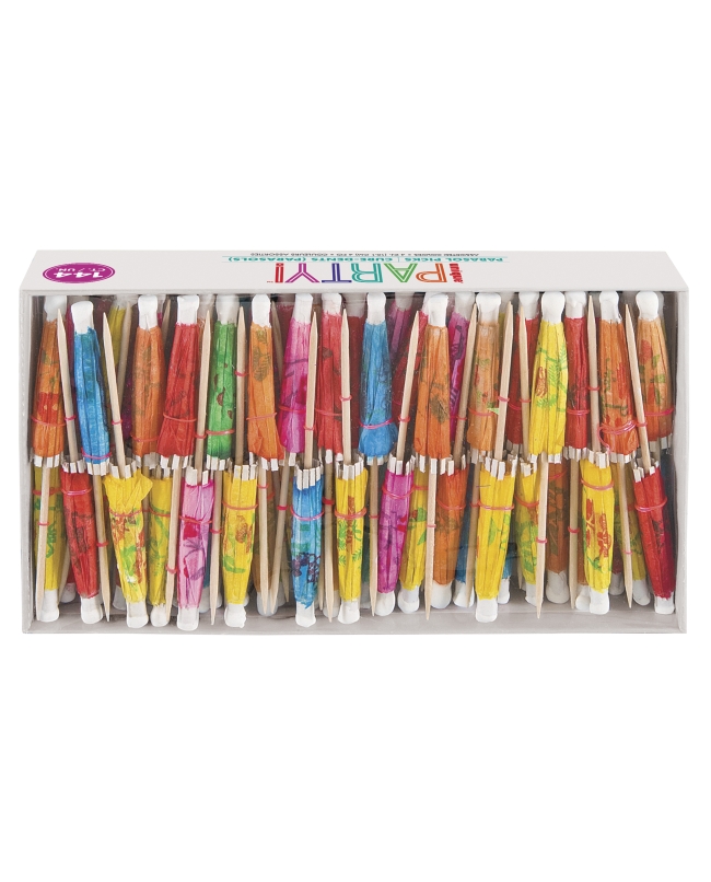 Caja Palillos Sombrilla Papel 10cm
