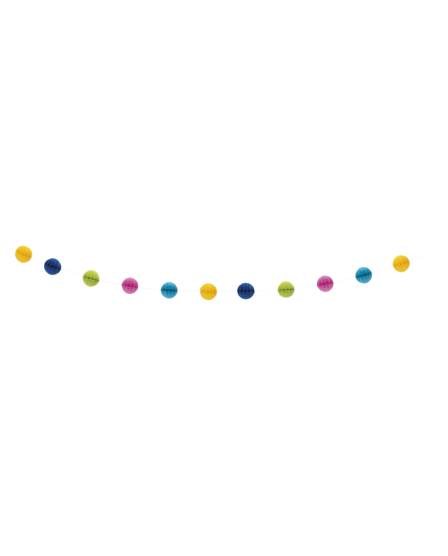 Guirnalda Bolas Nido Abeja multicolor 2,13m