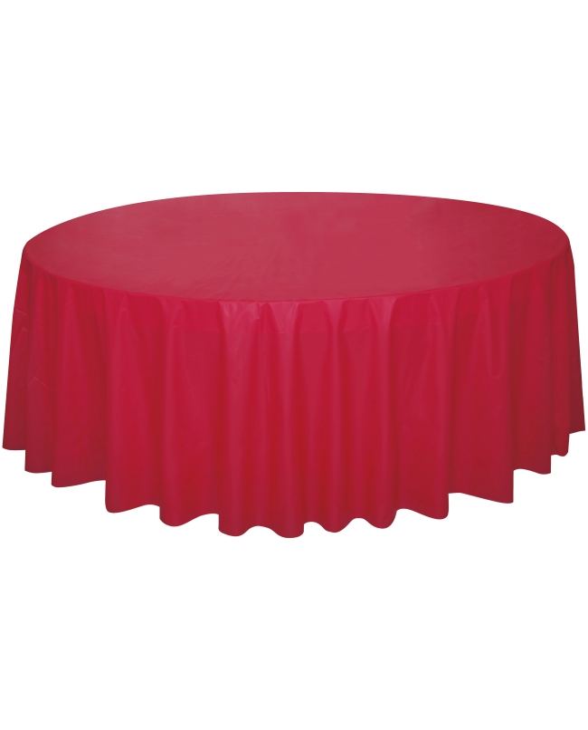 Mantel Plastico Redondo Rojo 2,13m ***OFERTA DTO NO ACUMULABLE