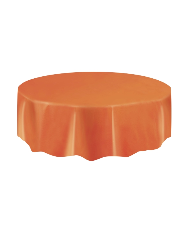 Mantel Plastico Redondo Naranja 2,13m ***OFERTA DTO NO ACUMULABLE