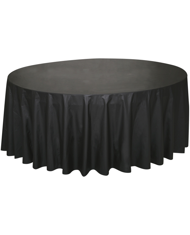 Mantel Plastico Redondo Negro Medianoche 2,13m ***OFERTA DTO NO ACUMULABLE