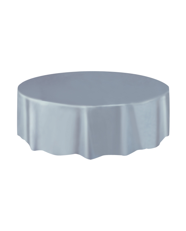Mantel Plastico Redondo Plata 2,13m ***OFERTA DTO NO ACUMULABLE
