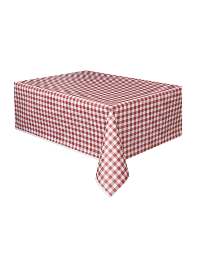 Mantel Plastico Cuadros Rojo 1,37X2,74m