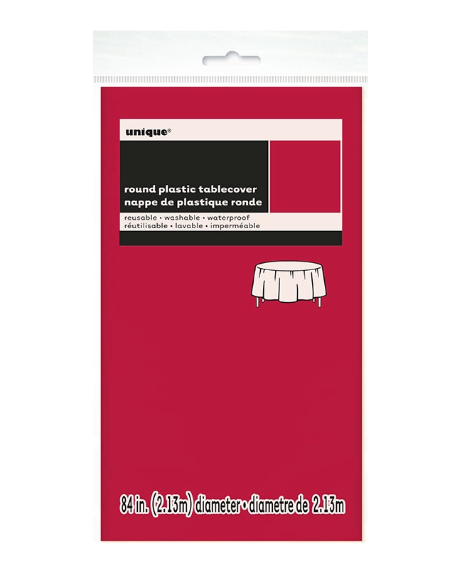 Mantel Plastico Redondo Rojo 2,13M Pkg Peq. ***OFERTA DTO NO ACUMULABLE