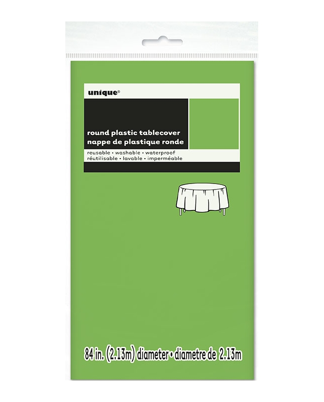 Mantel Plastico Redondo Verde Lima 2,13M Pkg Peq. ***OFERTA DTO NO ACUMULABLE